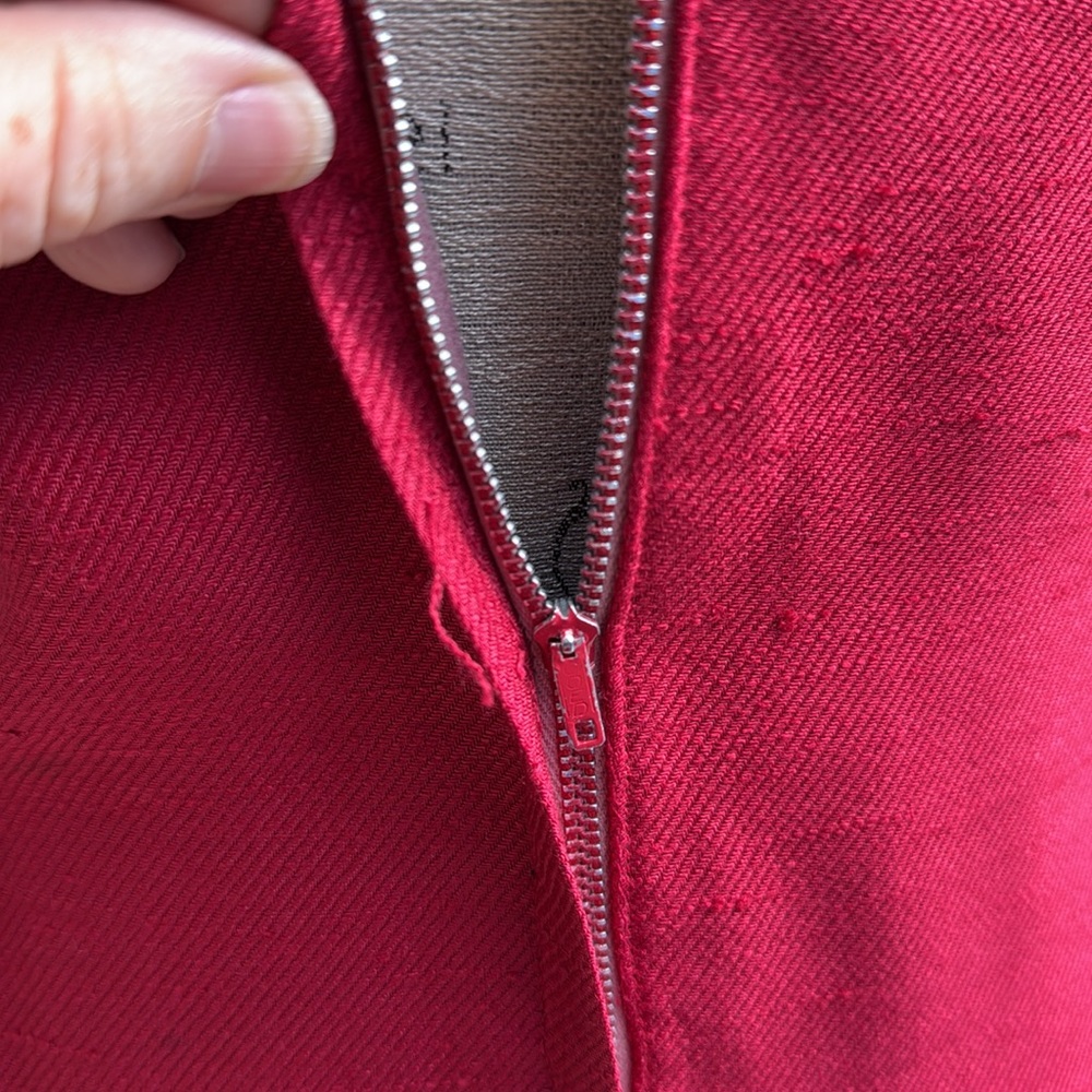 Vintage Carlette 60’s garnet red wool blend midi dress dagger collar EVC S/M - Picture 6 of 10
